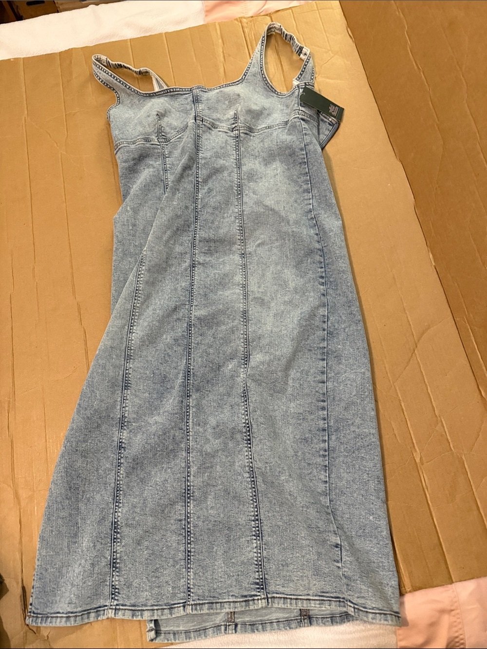wild fable Light Blue Denim Midi Tank Dress
